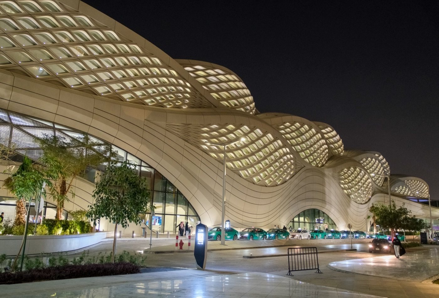 KAFD Metro Station exterior, designed by Zaha Hadid Architects